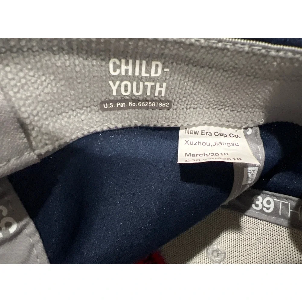 New Era New England Patriots Youth 39THIRTY Stretch Fit Hat Navy Grey G38
